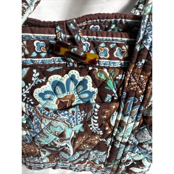 Vera Bradley Large Vera Tote Bag in "Java Blue" Retired Pattern Shoulder Bag EUC - Picture 2 of 8